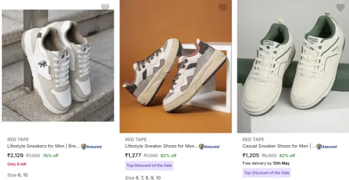 Image of Red Tape Men’s Casual Sneakers at Minimum 70% Discount