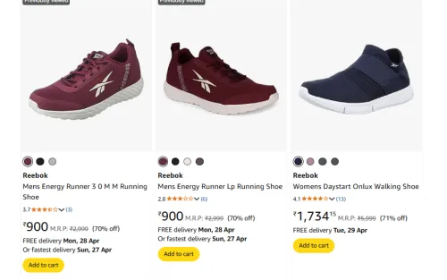 Image of Reebok Men Running Shoes Minimum 70% Discount