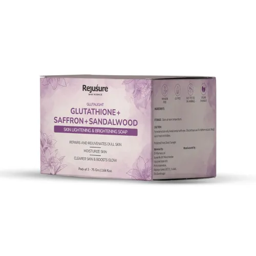 Image of Rejusure Glutathione, Saffron & Sandalwood Soap 75g Each | For all skin type | Pack of 3