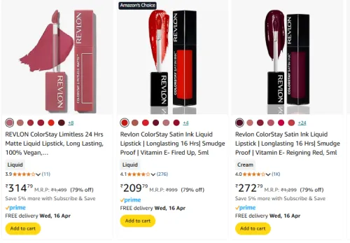 Image of REVLON ColorStay Liquid Lipstick At Minimum 79% Discount
