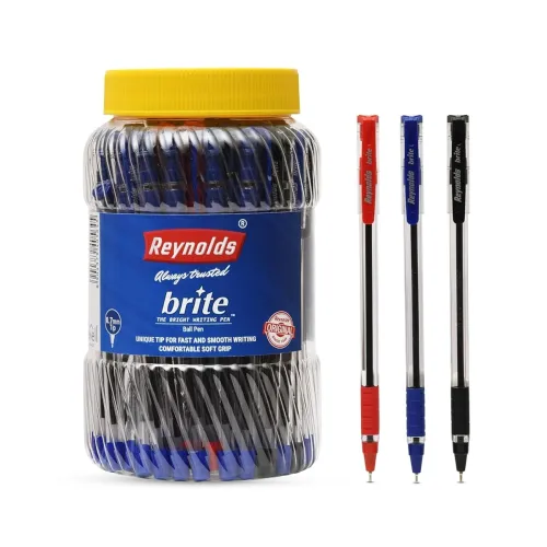 Image of Reynolds BRITE Ball Pen SET - 50 PENS (35 BLUE, 10 Black, 5 Red)