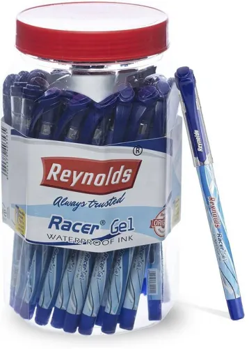 Image of Reynolds Racer Gel Blue Pen Jar Gel Pen (Pack of 40, Ink Color - Blue)