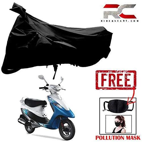 Image of Riderscart TVS Scooty Pep Bike Cover Combo with Pollution Mask and Storage Bag