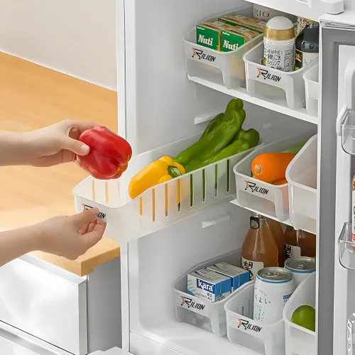 Image of RILION Fridge Storage Containers, Plastic Organizer Boxes, Pack of 4
