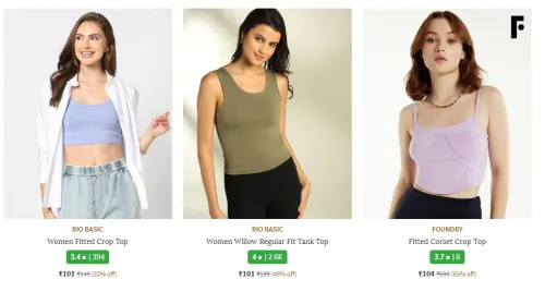 Image of RIO BASIC Women Fitted Crop Top Starting At ₹101