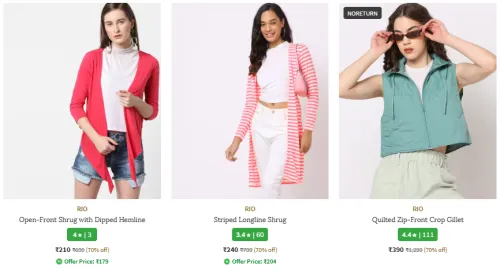 Image of RIO Brand Women's Jackets & Shrugs @ Up to 70% Discount | Start ₹210