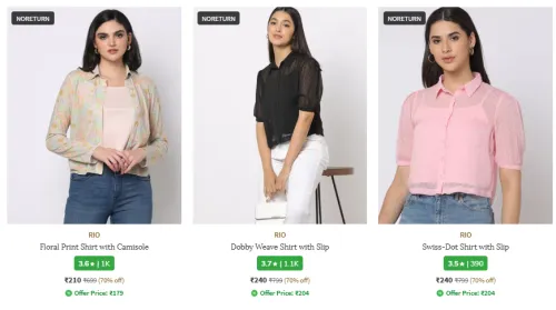 Image of RIO Brand Women's Shirts @ Flat 70% Discount
