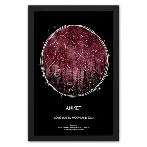 Image of Ritwika's Personalized Starmap, 9.5 x 13.5 Inch.