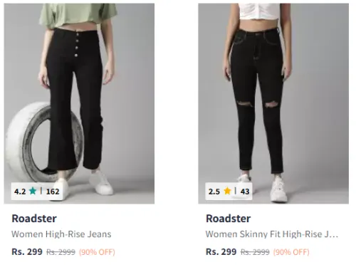 Image of Roadster Brand Women's Jeans @ Flat 90% Discount