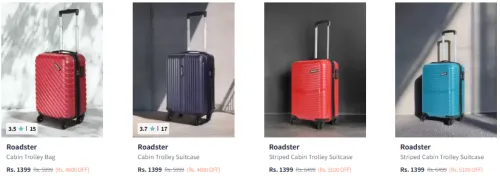 Image of Roadster Hard-Sided Cabin Trolley Bag Starting Price @ ₹1399