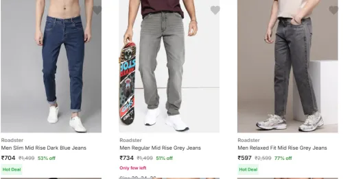 Image of Roadster jeans Minimum 70% Discount