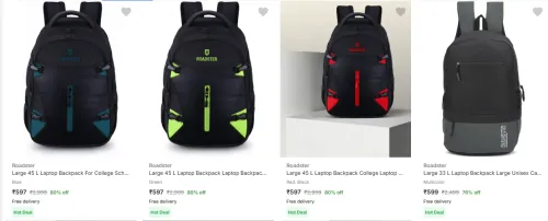 Image of Roadster Laptop Backpack Minimum 80% Discount