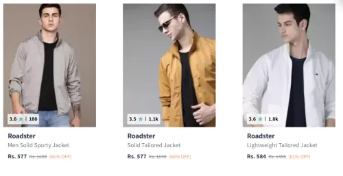 Image of Roadster Men Fashiion Jacket Minimum 60% Discount