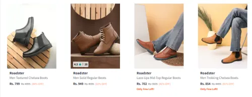 Image of Roadster Men Fashion Chelsi boot Minimum 80% Discount