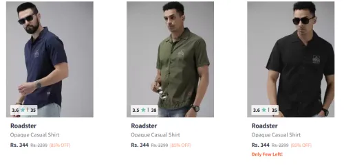 Image of Roadster Men Fashion shirt Starting at ₹344