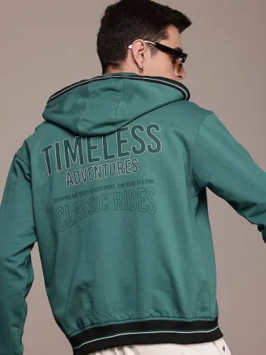 Image of Roadster Men Full Sleeve Printed Hooded Sweatshirt