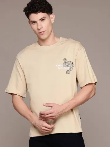 Image of Roadster Men's Beige T-shirt