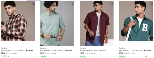 Image of Roadster Men's shirts up to 78% Discount