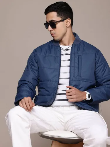 Image of Roadster Men Solid Padded Jacket