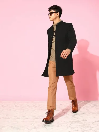 Image of Roadster Men Solid Winter Coat
