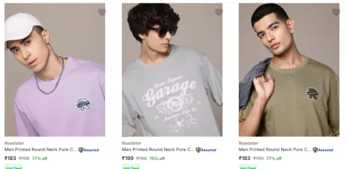 Image of Roadster Men's T-shirts at minimum 70% Discount