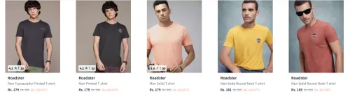 Image of Roadster Men's T-shirt Starting @ ₹179