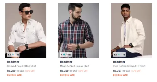 Image of Roadster Shirt Minimum 75% Discount