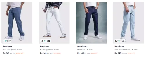 Image of Roadster The Life Co. Men Straight Fit Jeans Starting At ₹349