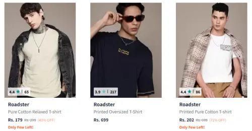 Image of Roadster The Life Co. Relaxed Fit T-shirt Starting At @₹149