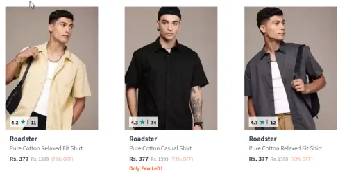 Image of Roadster The Life Co.Relaxed Fit Casual Shirt Starting At @₹377