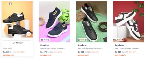 Image of Roadster The Lifestyle Co. Men Textured Sneakers Starting At @₹389