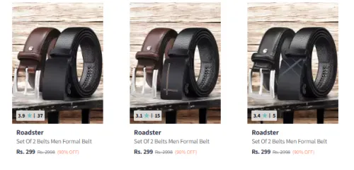 Image of Roadster The Lifestyle Co. Set Of 2 Belts up to 90% Discount