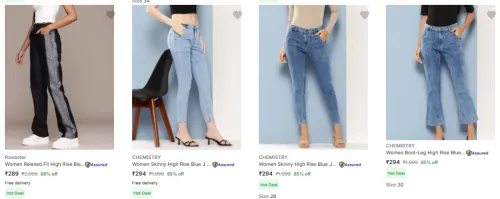 Image of Roadster Women Relaxed Fit Jeans Starting At ₹289
