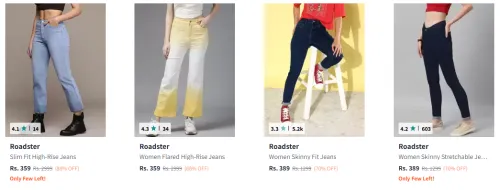 Image of Roadster Women's Jeans Starts at ₹359
