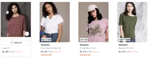 Image of Roadster Women T-shirt Starting At @₹169