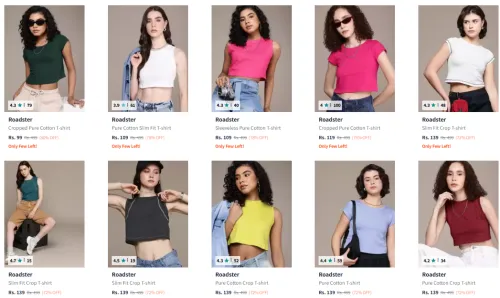 Image of Roadster women's T-shirt starting @ ₹99