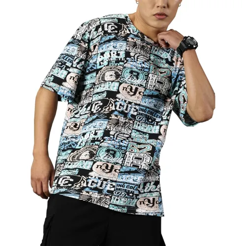 Image of RodZen Cotton Round Neck Half Sleeve Oversized T-Shirt