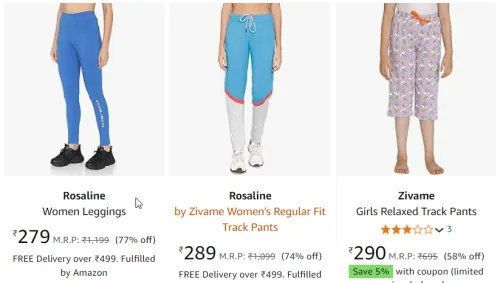 Image of Rosaline by Zivame Women's Regular Track Pants up to 78% discount starting at ₹279