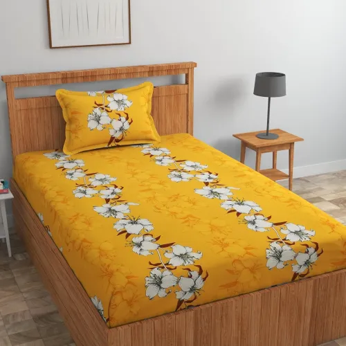 Image of RRB Textile bedsheet for Single Bed Glace Cotton