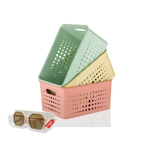Image of RUSHIL WERE 3 Pieces Plastic Storage Basket