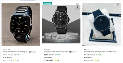 Image of RUSTET Unisex Watches at Minimum 80% Discount q