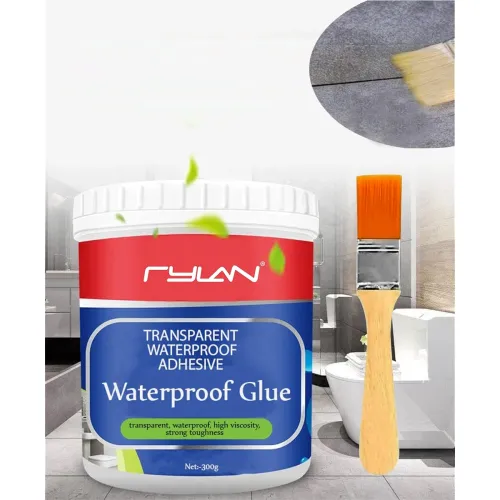 Image of RYLAN Crack Seal Glue 300gm with Brush - Transparent Waterproof Glue for Roof & Pipe Crack Seal