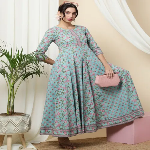 Image of Sa Rasa Floral Printed Anarkali Kurta