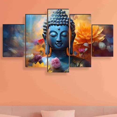 Image of SAF 5-Piece Buddha Wall Painting Set Frames