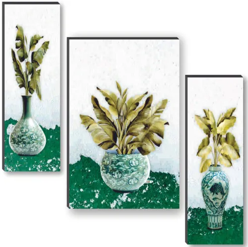 Image of SAF flower pot Digital Reprint Painting (Pack of 3)