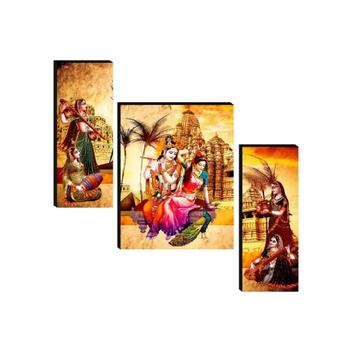 Image of SAF paintings Set of 3 Radha krishna Painting