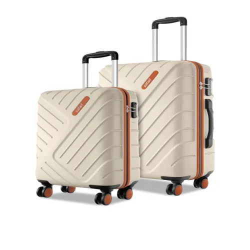 Image of Safari Accent Textured Hard-Sided Trolley Bags set of 2