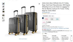 Safari Astra Neo 8 Wheels Set of 3 Trolley Bags