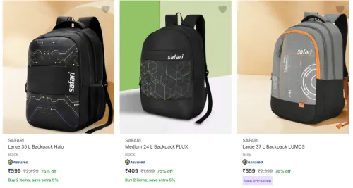 Image of Safari Backpack Minimum 70% Discount