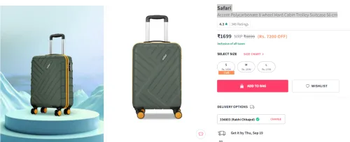 Image of Safari Hardside Suitcase 56 cm